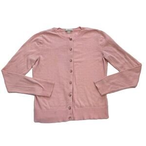 NY & Co Pale/Blush Pink Crew Neck Bling/Jeweled Button Down Cardigan, Size M